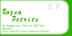 rozsa petrits business card